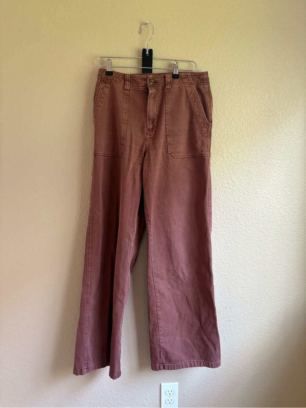 bp Wide Leg Flare Jeans in Mauve Brown